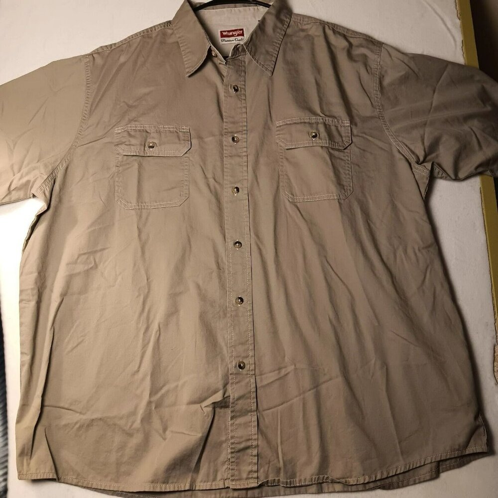 Wrangler Premium Quality Tan Button Up Shirt Size 2XL